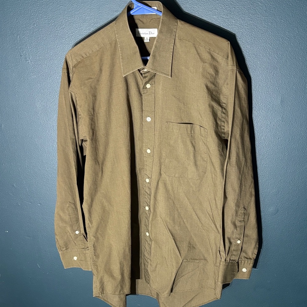 Dior Khaki Casual Button-Down Shirt